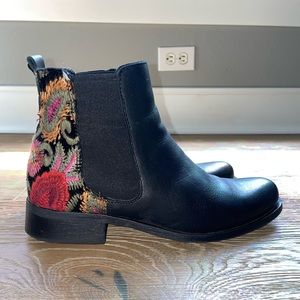 Embroidered leather boots